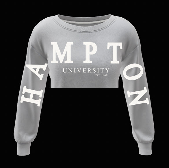 GRAY HU BADDIE CROP