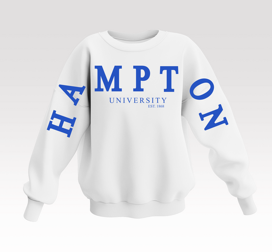 WHITE HU BADDIE FULL SWEATSHIRT